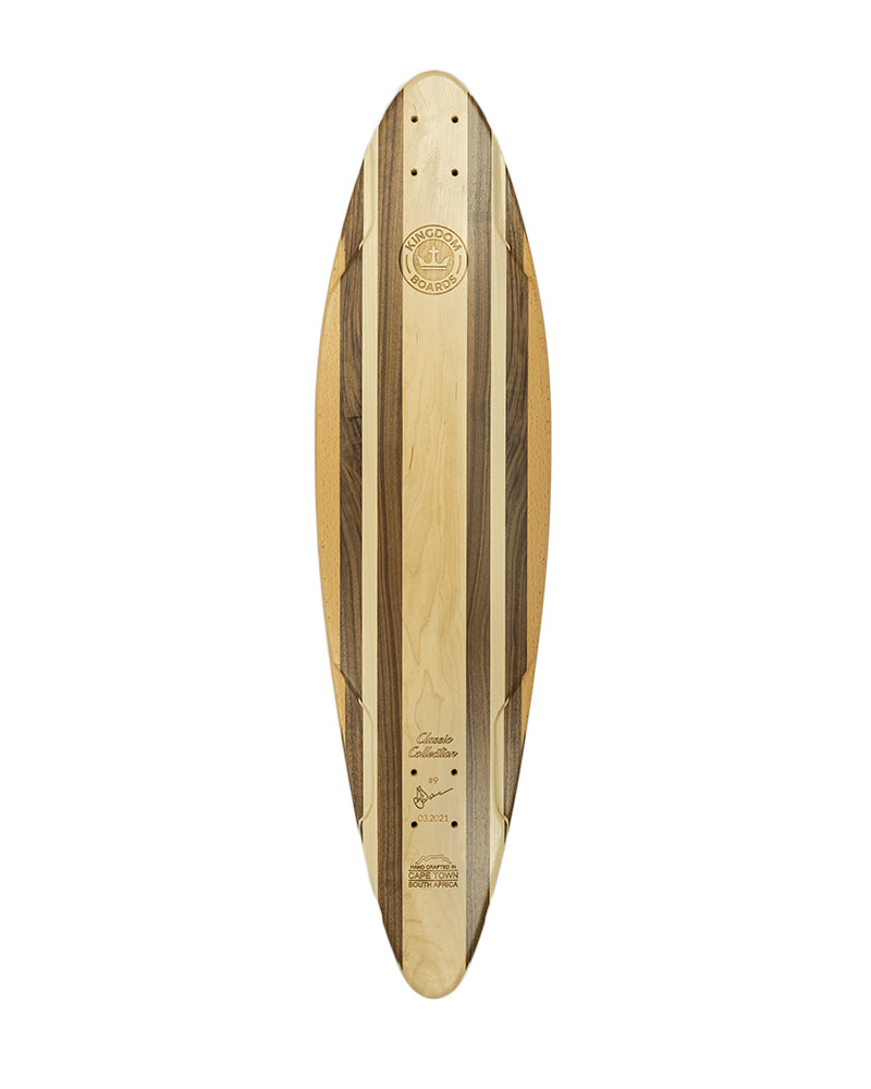 Deck Longboard Yocaher Pintail 40 Pouces, Bois D'érable, Teinté Bleu, Grip Inclus
